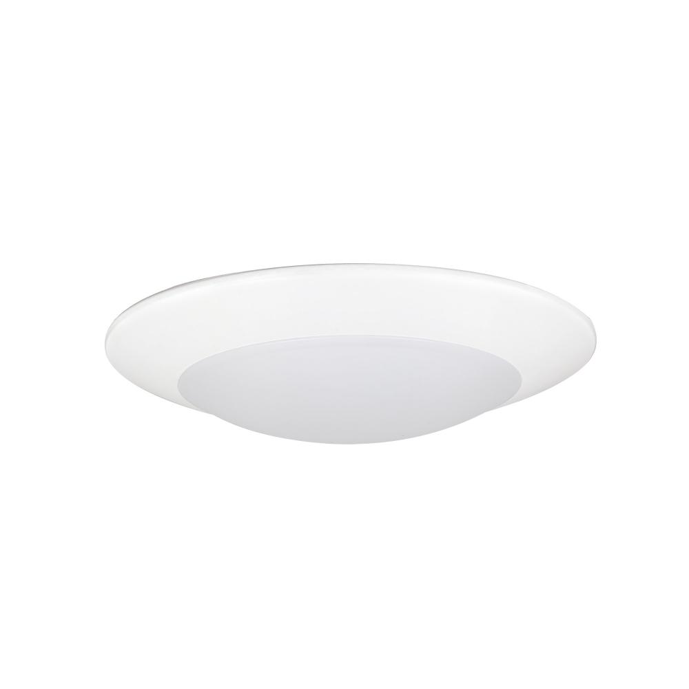 6" Contractor Series LED Flush Mount Disk Light, 3000K, Matte Powder White (12-Pack)