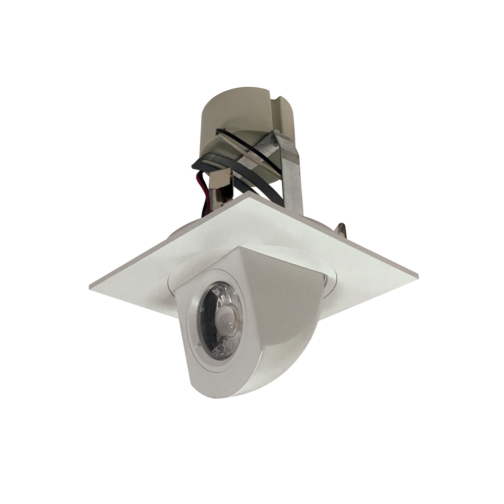 4" Cobalt Square Adjustable Elbow LED Retrofit, 800lm / 12W, 3500K, White Finish