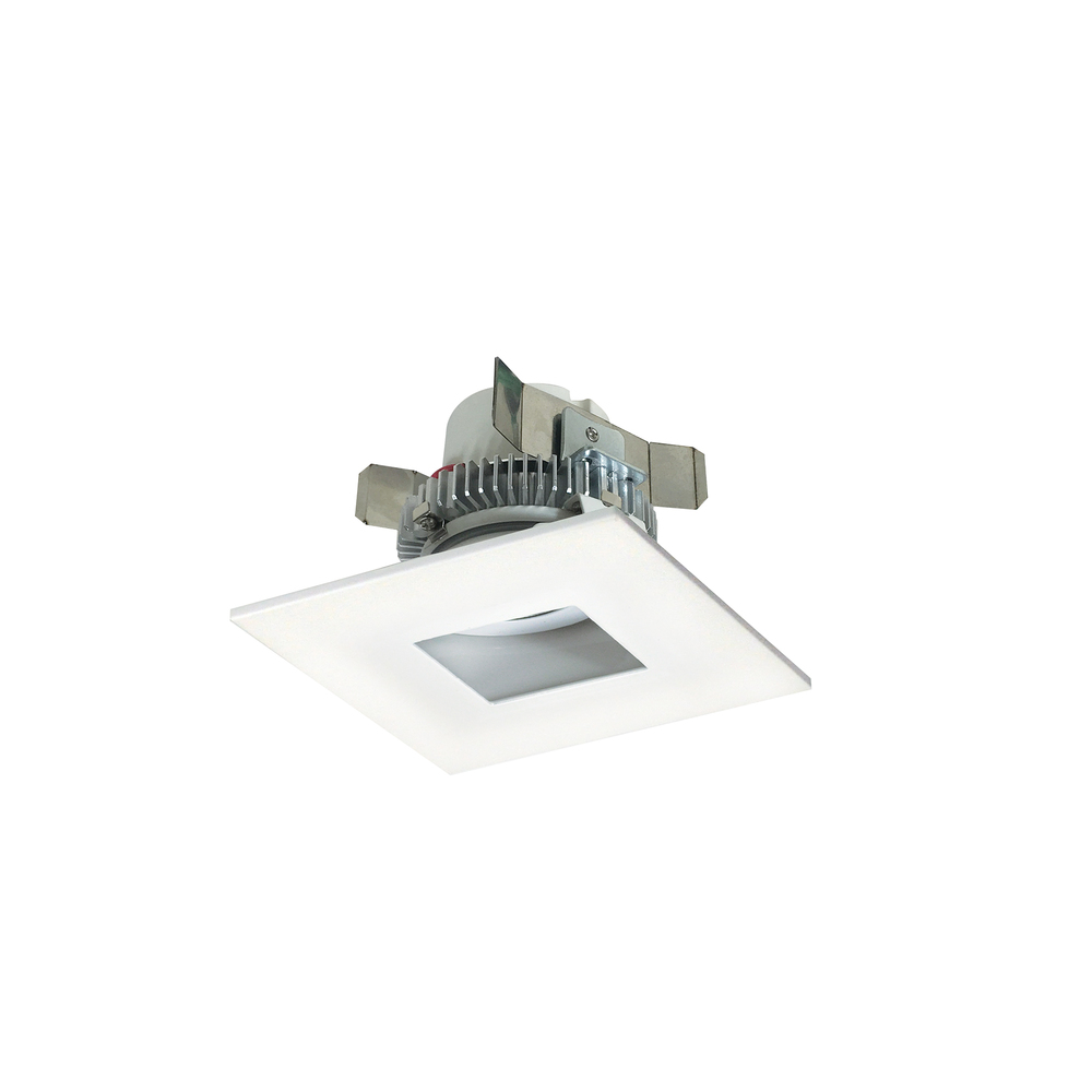 4" Cobalt Click LED Retrofit, Square Pinhole, 750lm / 10W, 3500K, Matte Powder White Flange