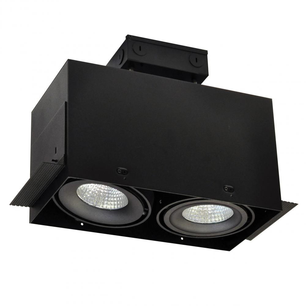 LED Trimless 2-Head MLS Housing, 30W / 2100lm per Head, 3500K, 32-Degrees Flood, Black, 120-277V