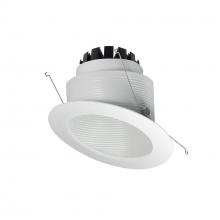 Nora NRM3-6S2L135FW - 6" Marquise III Round Slope Baffle, 900lm, 3500K, Flood Optic, White Baffle/White Flange