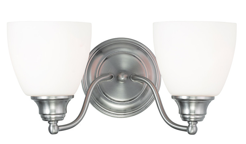 2 Light Brushed Nickel Bath Light