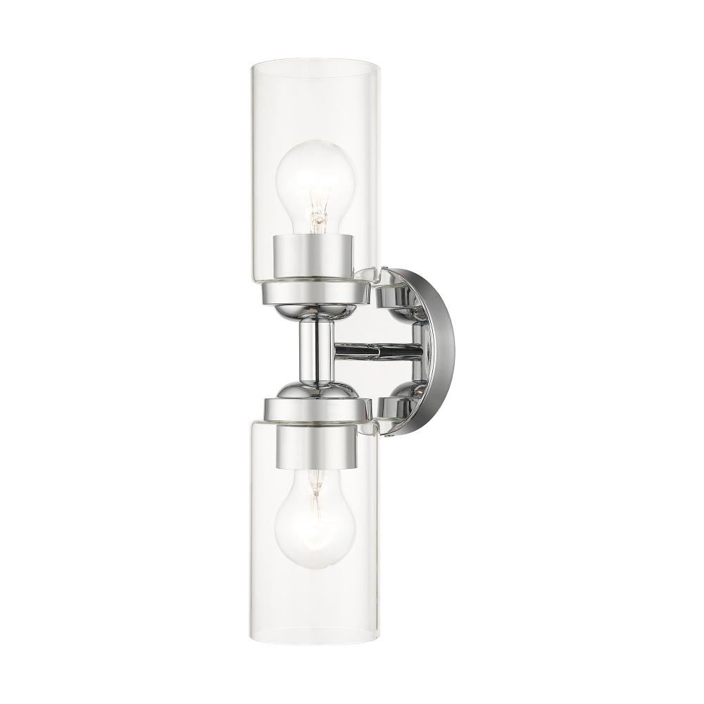 2 Light Polished Chrome Vanity Sconce