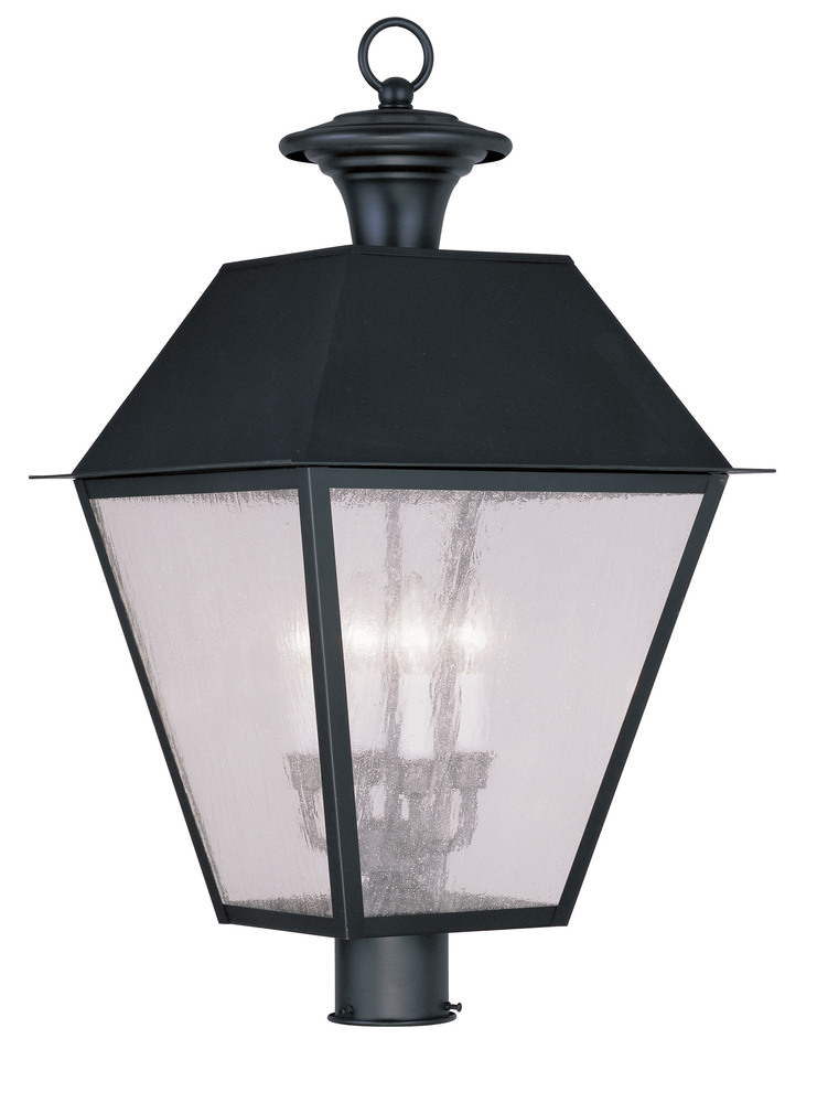 4 Light Black Outdoor Post Lantern