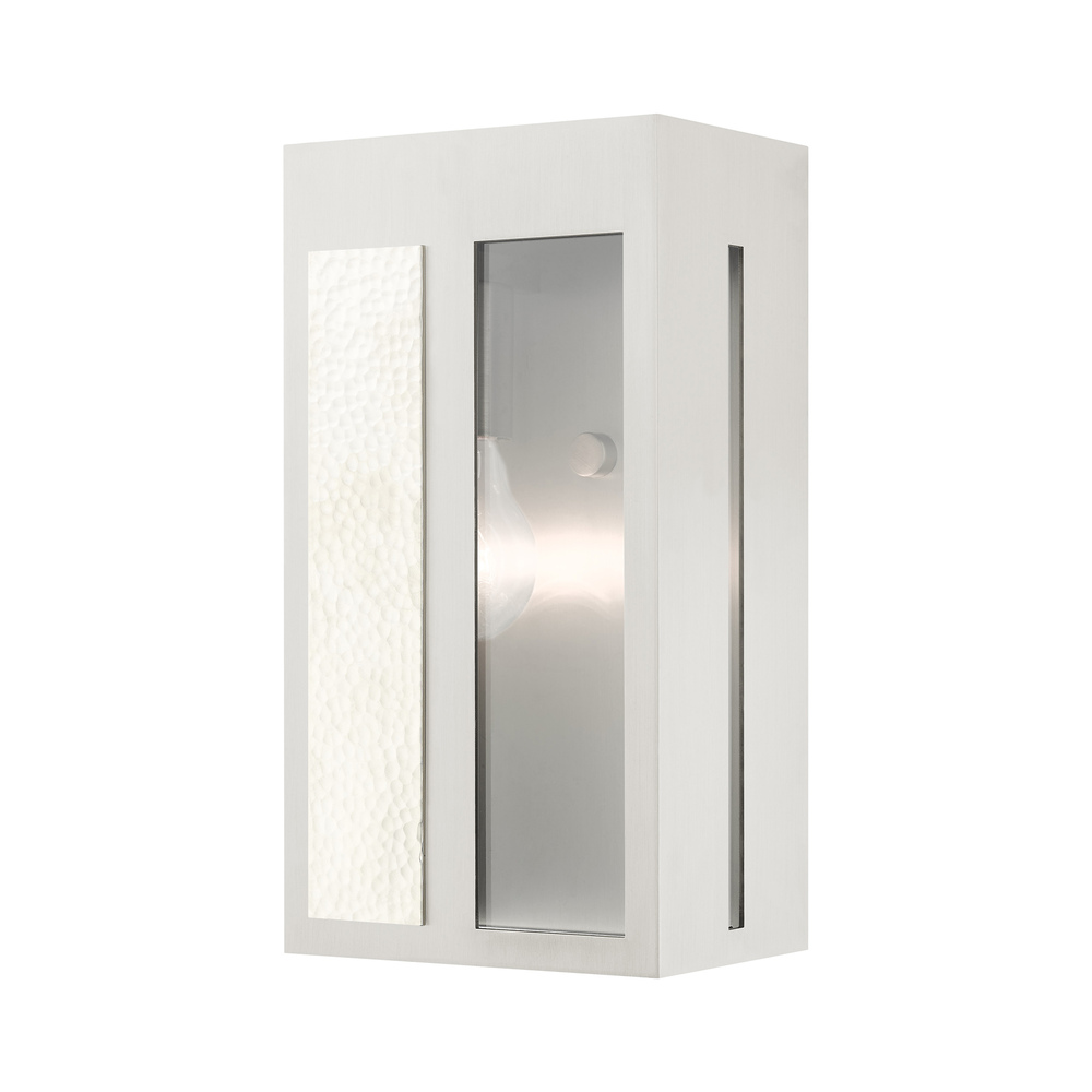 1 Lt Brushed Nickel Outdoor ADA Wall Lantern