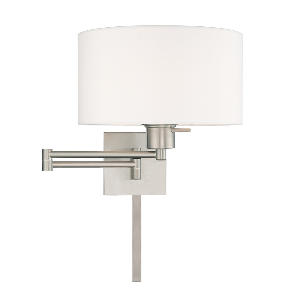 1 Lt Brushed Nickel Swing Arm Wall Lamp