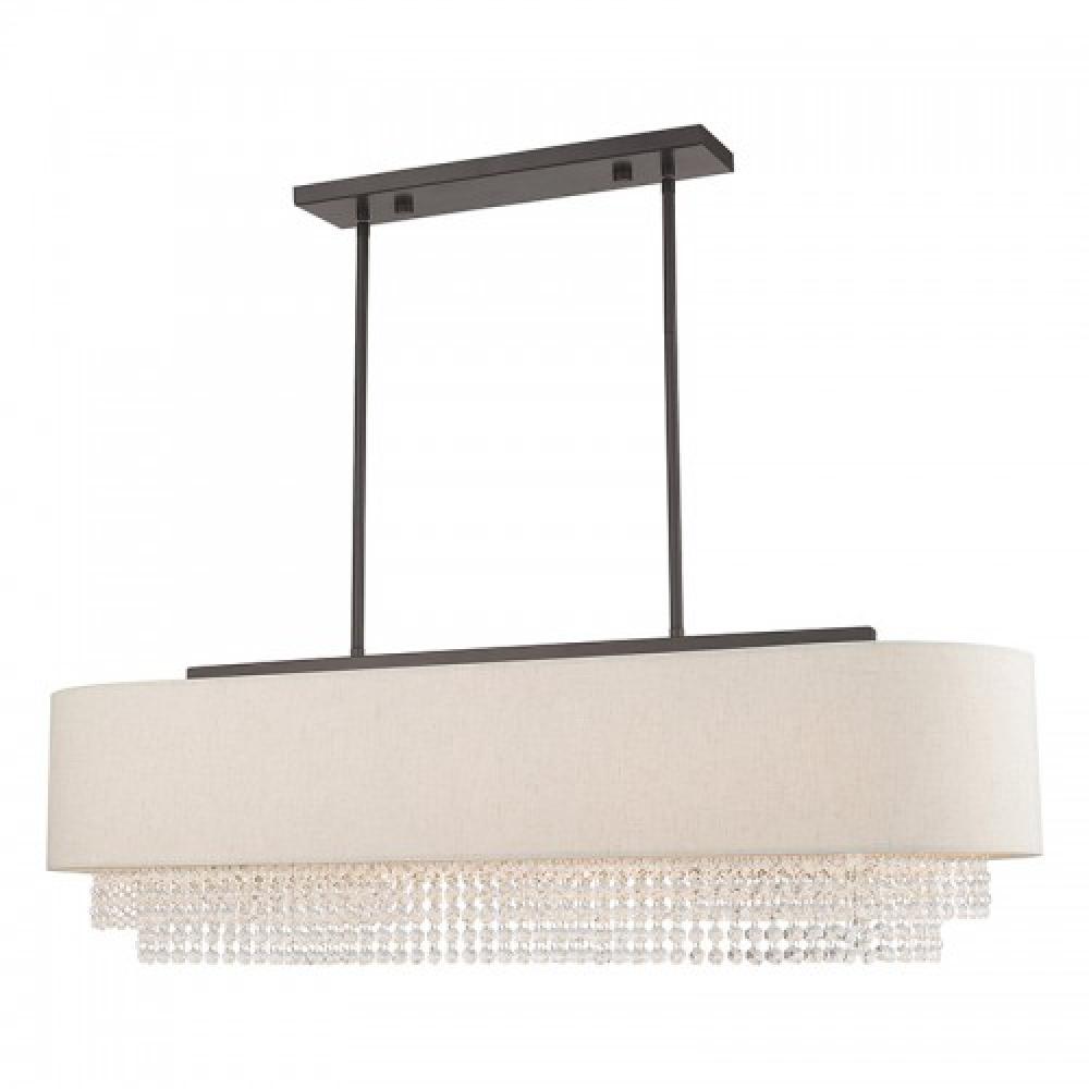 5 Lt English Bronze Linear Chandelier