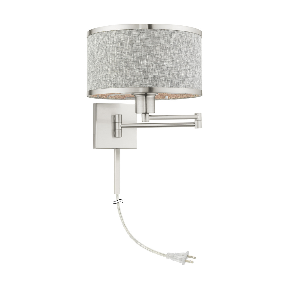 1 Lt Brushed Nickel Swing Arm Wall Lamp