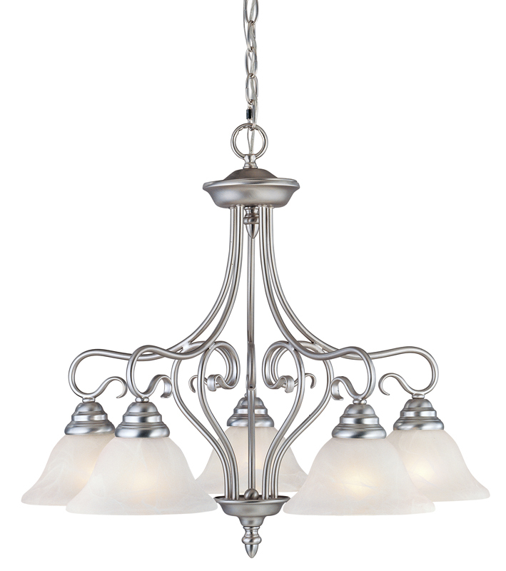 5 Light Brushed Nickel Chandelier