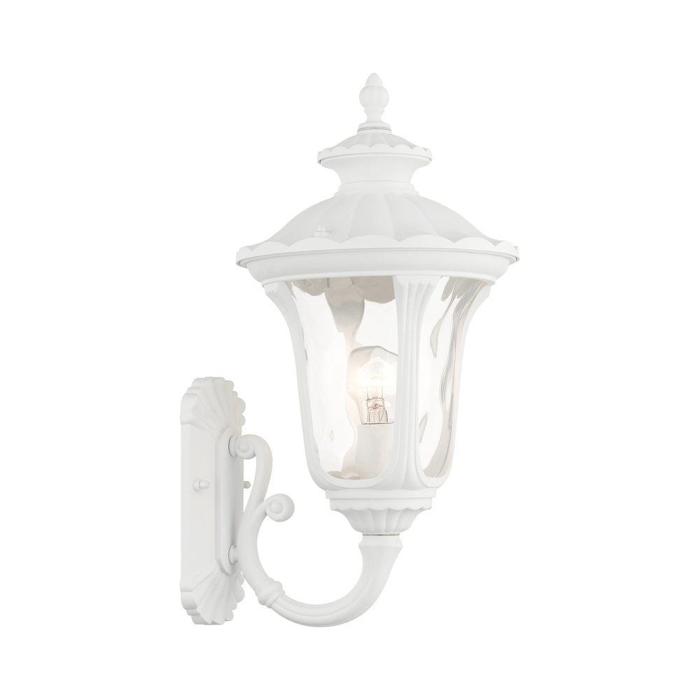 1 Lt Textured White Outdoor Wall Lantern