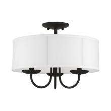 Livex Lighting 42989-04 - 3 Light Black Semi-Flush Mount