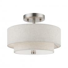 Livex Lighting 51082-91 - 2 Light Brushed Nickel Semi-Flush