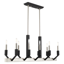 Livex Lighting 51168-91 - 10 Lt Brushed Nickel & Black Linear Chandelier