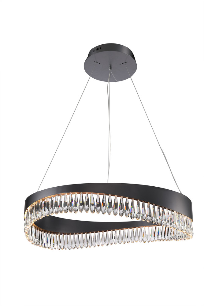 Venosa Large Round Chandelier - Black