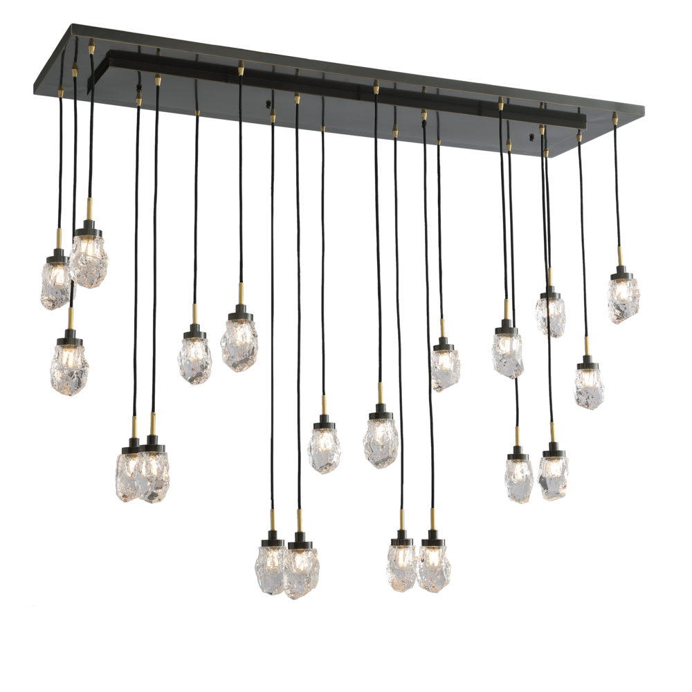 Avola 20 - Light Ice - Drop Rectangular Chandelier