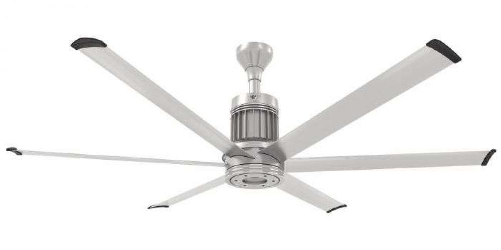 i6 Indoor 72" Ceiling Fan, Universal Mount, App Pkg - Brushed Silver, Ext Tube -