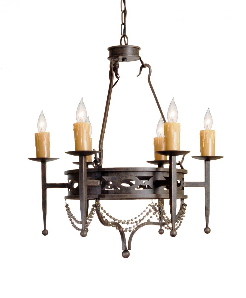 28" Wide Jasmine 6 Light Chandelier