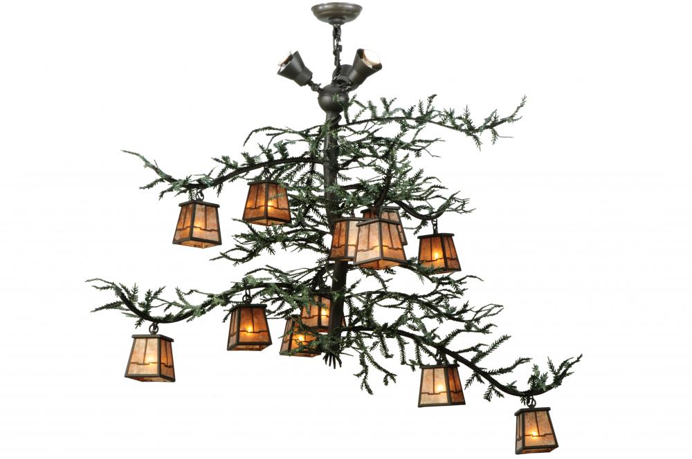 48"W Pine Branch Valley View 12 LT W/Uplights Chandelier