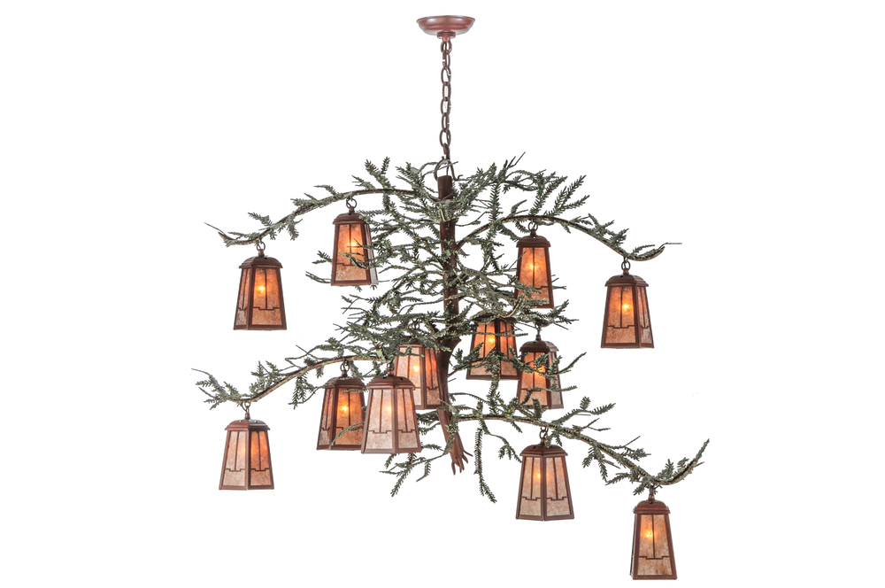 52"W Pine Branch Valley View 12 LT Chandelier