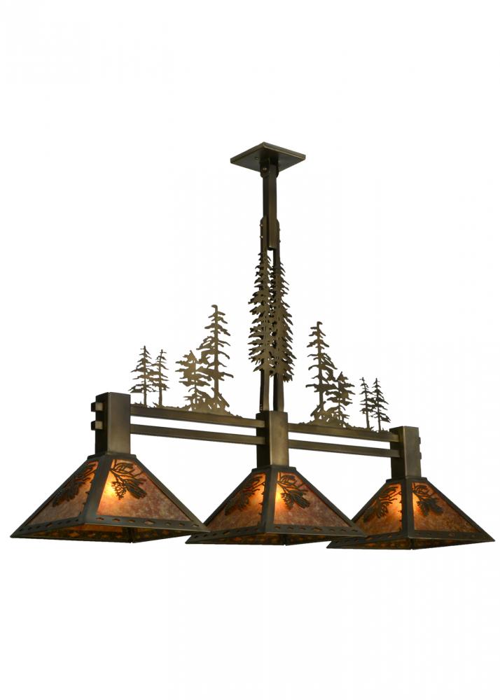 45" Long Tall Pines 3 Light Island Pendant