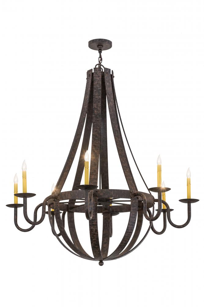 48"W Barrel Stave Metallo 8 LT Chandelier