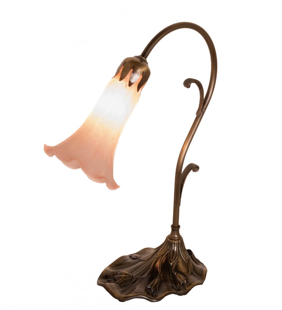 15" High Pink Tiffany Pond Lily Accent Lamp