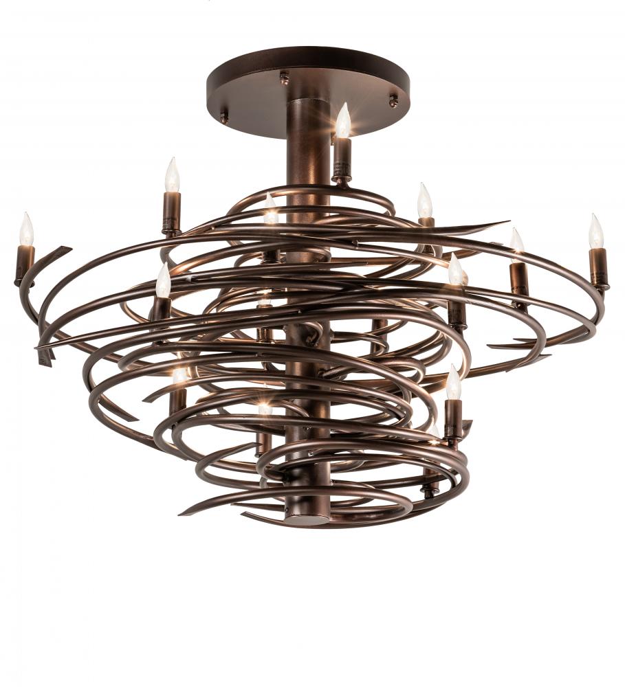 36" Long Cyclone 15 Light Chandelier