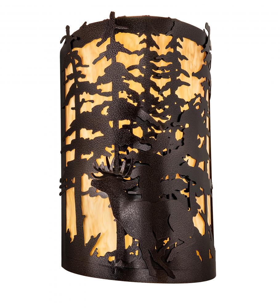 12" Wide Tall Pines Deer Wall Sconce