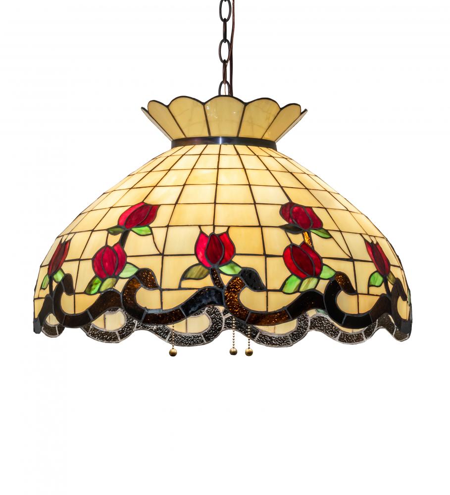 23" Wide Roseborder Pendant