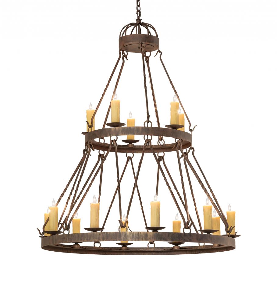 48" Wide Lakeshore 15 Light Two Tier Chandelier