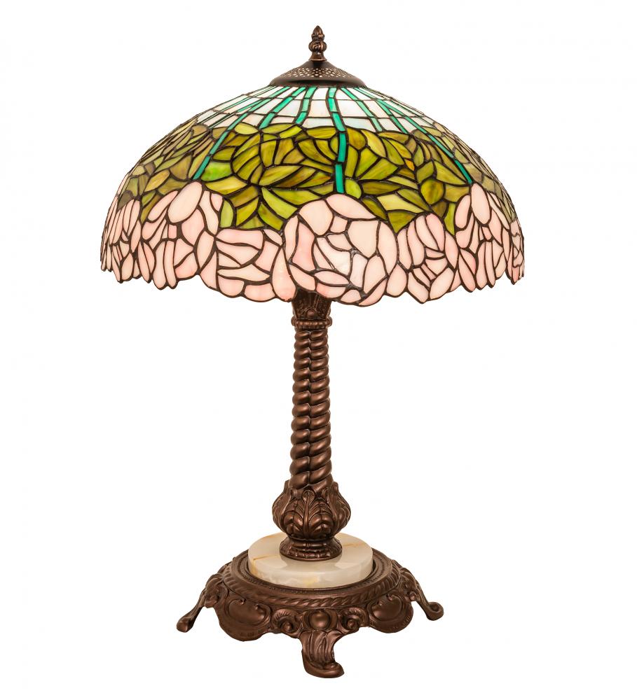 23" Wide Tiffany Cabbage Rose Table Lamp