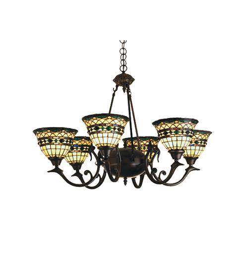 32"W Tiffany Roman 6 LT Chandelier.602