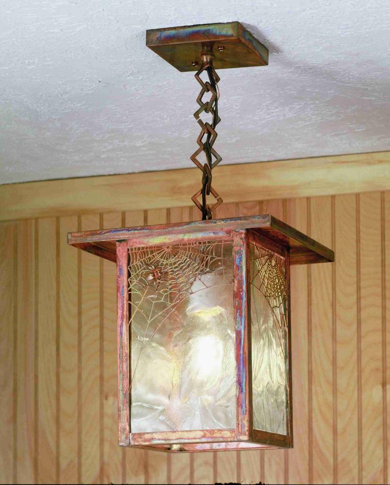 9"Sq Hyde Park Spider Web Ceiling Pendant