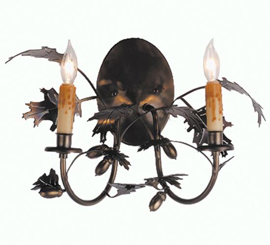 16"W Oak Leaf & Acorn 2 LT Wall Sconce