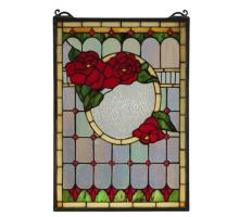 Meyda Green 119443 - 14"W X 20"H Morgan Rose Stained Glass Window