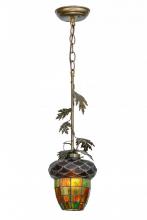 Meyda Green 121872 - 7"W Greenbriar Oak Mini Pendant