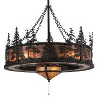 Meyda Green 125745 - 45" Tall Pines w/Fan Light Chandel-Air