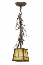 Meyda Green 149184 - 5.5"Sq Pine Branch Valley View Mini Pendant