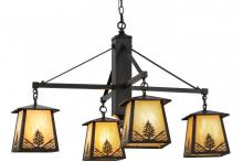 Meyda Green 150783 - 38"W Mountain Pine 4 LT Chandelier