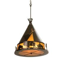 Meyda Green 15381 - 24"W Teepee w/ Buffalo Pendant