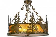 Meyda Green 154745 - 24"W Wildlife at Dusk Semi-Flushmount