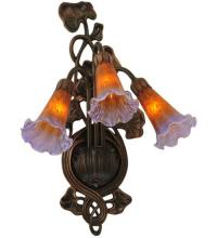 Meyda Green 17205 - 10.5"W Amber/Purple Pond Lily 3 LT Wall Sconce