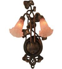 Meyda Green 17552 - 11"W Pink Pond Lily 2 LT Wall Sconce