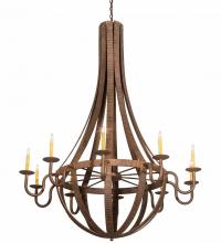 Meyda Green 193060 - 54" Wide Barrel Stave Metallo 10 Light Chandelier