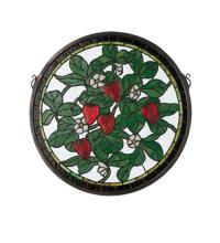 Meyda Green 20728 - 17"W X 17"H Strawberry Medallion Stained Glass Window