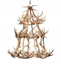 Meyda Green 212276 - 70" Wide Antlers Elk 18 Light Chandelier