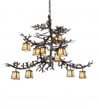 Meyda Green 218578 - 48" Long Pine Branch 12 Light Chandelier