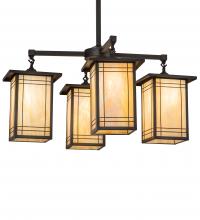 Meyda Green 233239 - 33" Square Prairie Mission 4 Light Chandelier