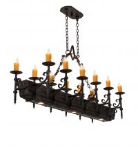 Meyda Green 234824 - 60" Long Tudor 12 Light Oblong Chandelier