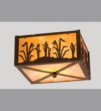 Meyda Green 23984 - 10"Sq Reeds & Cattails Flushmount